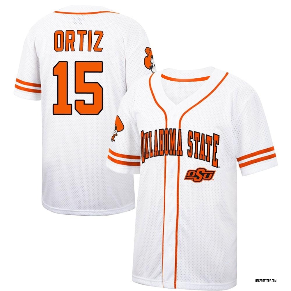 Men's Avery Ortiz Oklahoma State Cowboys Replica Colosseum White/ Free Spirited Baseball Jersey - Orange