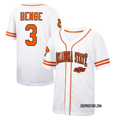 Men's Carson Benge Oklahoma State Cowboys Replica Colosseum White/ Free Spirited Baseball Jersey - Orange