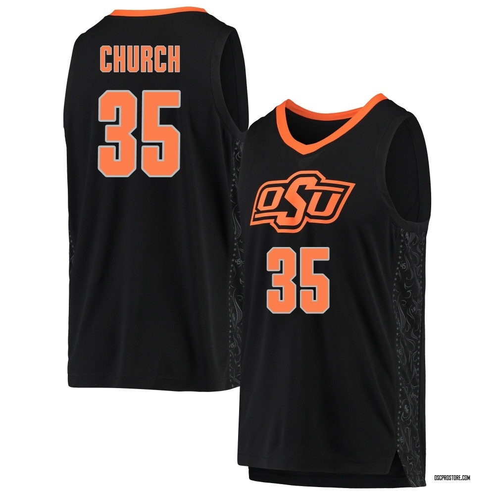 Men's Weston Church Oklahoma State Cowboys Replica Basketball Jersey - Black