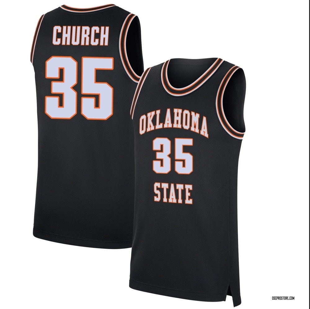 Men's Weston Church Oklahoma State Cowboys Replica Retro Basketball Jersey - Black