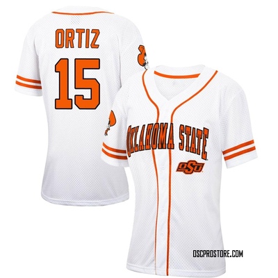 Women's Avery Ortiz Oklahoma State Cowboys Replica Colosseum White/ Free Spirited Baseball Jersey - Orange
