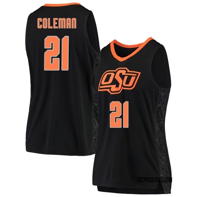 Women's Isaiah Coleman Oklahoma State Cowboys Replica Basketball Jersey - Black
