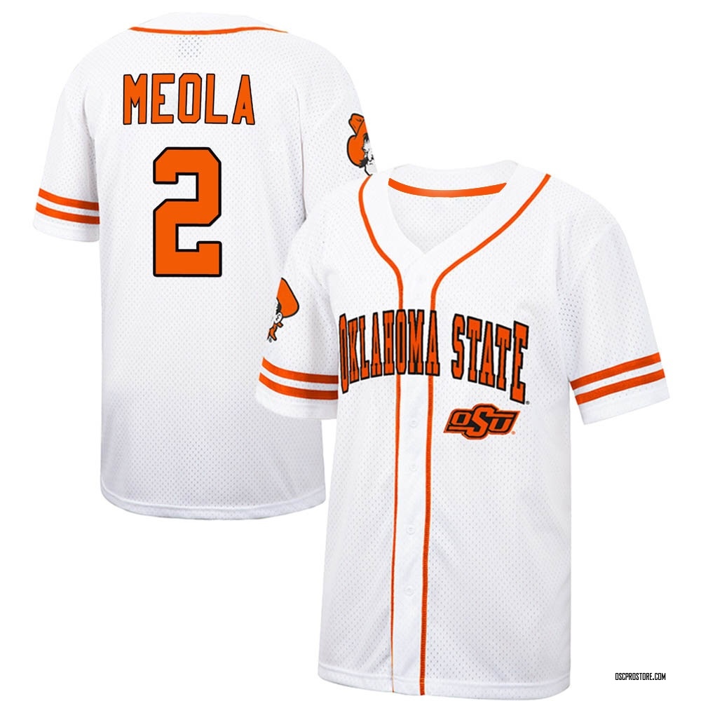 Youth Aidan Meola Oklahoma State Cowboys Replica Colosseum White/ Free Spirited Baseball Jersey - Orange